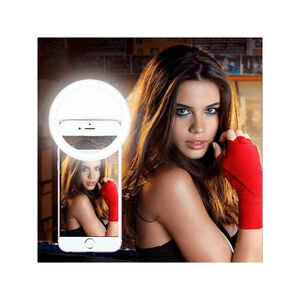 Portable LED Selfie Ring Light USB Rechargeable 3 Modes Clip On Sh